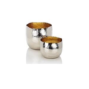 Cuenco plateado elegante para servir comida, diseño lujoso, textura martillada, acabado en color dorado y plateado, cuencos para servir al mejor precio - Product Image 1