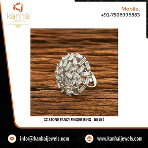 Fancy <b>CZ</b> Stone Cluster <b>Ring</b> 55154 Made of Durable Alloy Material - Product Image 2