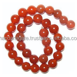 Perles de pierre collier de perles de cornaline rouge bijoux en brins pierres précieuses lisses en vrac perles rondes cristal pierre naturelle grossiste - Product Image 5