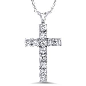 0.40TCW Colgante de Cruz con tachuelas de diamantes redondos reales sin cadena incluida-Joyería elegante para hombres y mujeres - Product Image 1