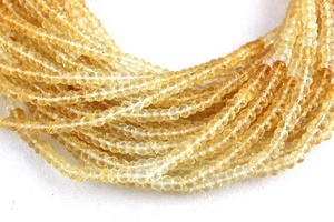 14 "Panjang 1 Untai Natural <span class=keywords><strong>Citrine</strong></span> Gemstone Micro <span class=keywords><strong>Faceted</strong></span> Rondelle Beads November Birthstone Membuat Kalung - Product Image 4