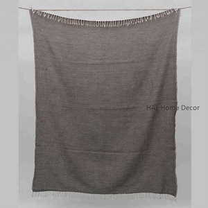 Manta de Algodón y Lana Ecológica al por Mayor, Personalizable, Negra, Decoración del Hogar, 55x66 Pulgadas, Estilo Tradicional - Product Image 1