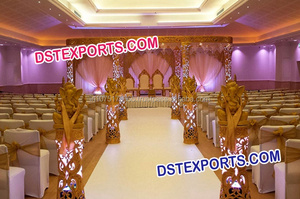 Mandap de Fibra para Decoración de Bodas Indias, Mandap Dorado Tallado de Diseño Delicioso, Fabricantes y Exportadores de Mandaps en Nueva York - Product Image 6