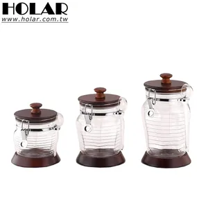 [Holar] Taiwan Made Kitchen Storage Jar with Rubber Wood & Acrylic