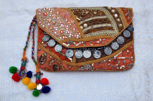 <b>Boho</b> Clutch Ladies <b>Boho</b> Hand Clutch Hippie <b>Bag</b> Indian Tribal <b>Bag</b> Ladies Fashionable Handmade Indian <b>Bags</b> Indian Embroidery <b>Bag</b> - Product Image 3
