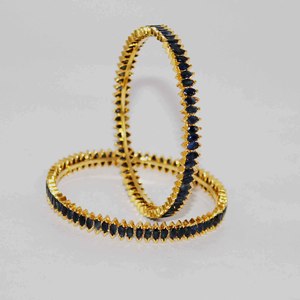 Brazalete de piedras preciosas de zafiro azul Natural de plata sólida de 925 de diseñador con aspecto elegante y joyería india de diseño clásico - Product Image 5