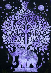 พรมแขวนผนังลายช้างศิลปะต้นไม้การออกแบบลายดอกไม้สำหรับห้องนอนห้องนั่งเล่นบ้านโรงแรมการตกแต่งสำหรับ Diwali - Product Image 2