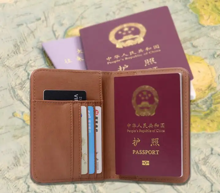 Conjunto de cartão de passaporte cartão de crédito cartão de IDENTIFICAÇÃO set holster de Multi-função estojo de couro