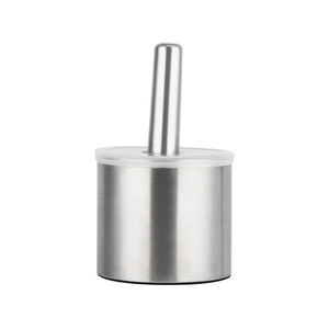 Mortier et pilon en métal argenté Outil de cuisine - Product Image 1