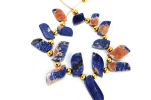 6.5 "ยาว15ชิ้น1เส้นใยธรรมชาติ sodalite อัญมณีแบน S รูปร่างสร้อยคอทำด้วยมือเครื่องประดับผู้หญิงขายส่ง - Product Image 5