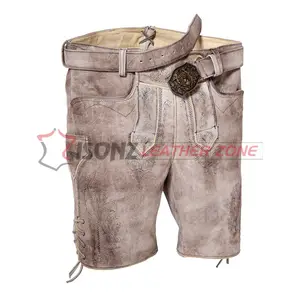 Trachten Bavarian Traditional Oktoberfest Men's Lederhosen Impreso Short Kurze Lederhose para Plus Size OEM Supply - Product Image 1