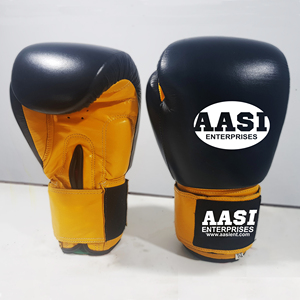 Gants de boxe personnalisés à fermeture auto-agrippante en cuir véritable, toutes couleurs - Product Image 1