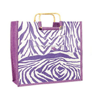 Animal Print Mini Jute Shopping <b>Bag</b> with Rope Handle - Product Image 2
