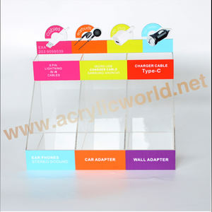 Customized <b>Acrylic</b> Accessories <b>Display</b> Stand Counter Phone Accessories <b>Display</b> USB Charger <b>Display</b> <b>Box</b> accessories <b>display</b> counter - Product Image 6