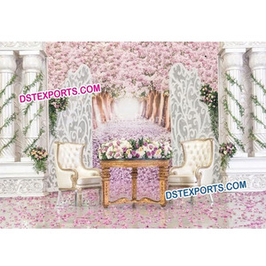 Decoración de Escenario de Boda Estilo Victoriano, Escenario de Recepción de Boda Inglesa, Decoración de Escenario de Boda Moderna, Mejor Diseño de Escenario al por Mayor - Product Image 1