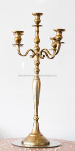 Candélabres en verre doré, porte-bougie, décoration de mariage, centre de Table, 5 bras, vente en gros - Product Image 3