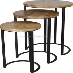 Elegant High-End Round Solid Wood Side Table for Dining Coffee <b>Tea</b> Living Room & Kitchen Use Home End Table for Sofa Application - Product Image 6