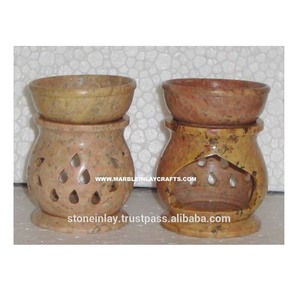 Brûleur à huile aromatique en pierre antique, brûleur à huile aromatique sculpté à la main - Product Image 1