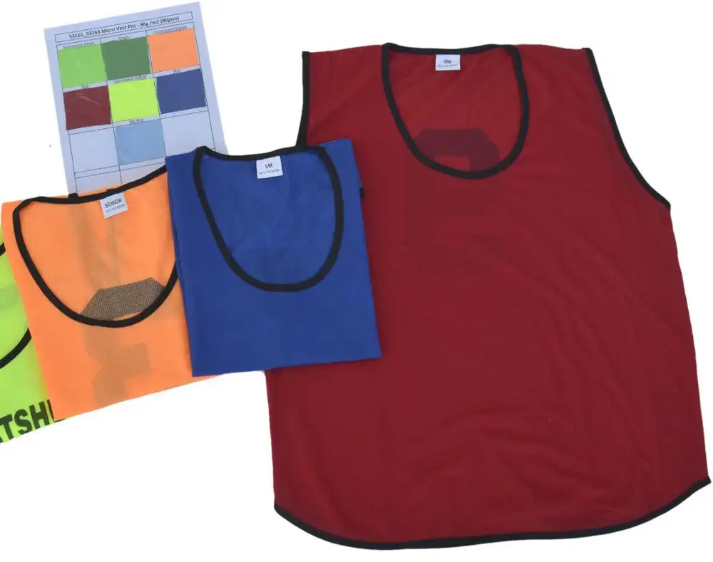 Customized training bibs vests pinnies for football soccer low MOQ