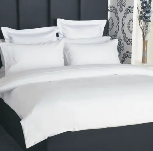 โรงแรมชุดผ้าปูที่นอน % 100ตุรกีผ้าฝ้ายซาตินขายส่งโรงแรมหรูสิ่งทอสีขาว4ชิ้นผ้านวมปกเตียงแผ่นหมอนกรณี