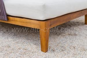 Mobilier de jardin extérieur moderne haut de gamme en poly rotin double pour piscine, patio, maison, parc, hôtel, bois et aluminium - Product Image 5