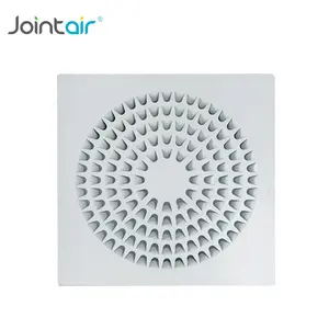 HVAC System Steel CeilingSquare Swirl Radial Flow Air Diffusers With Fixed Blades