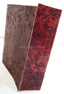 Cuaderno de cuero con flores en relieve Diario hecho a mano genuino de la mejor calidad con diseño de flores y cierre de correa Uso de oficina de negocios - Product Image 2