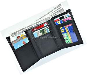 สไตล์ Trifold หนังบุรุษกระเป๋าสตางค์บัตรเครดิตและผู้ถือเงิน - Product Image 1