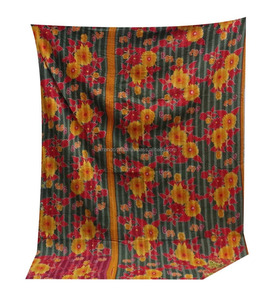 Gold Supplier <b>Indian</b> Cotton Floral Print Multi Color Vintage Kantha <b>Quilt</b> - Product Image 3