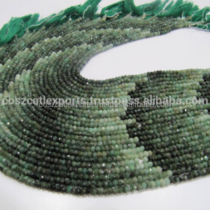 Perles d'émeraude naturelle à facettes 3-4mm perles de pierre précieuse brin véritable émeraude perles de pierre précieuse pour la fabrication de bijoux - Product Image 1