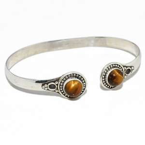Bracelets à breloques en argent sterling 925 avec œil de tigre en forme de cœur, style bohème indien, chrétien, unisexe - Product Image 4