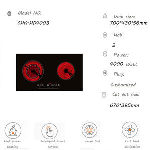 4400 W À 2 Brûleurs En Céramique Cuisinière/2 Cuiseur Infrarouge Électrique - Product Image 4