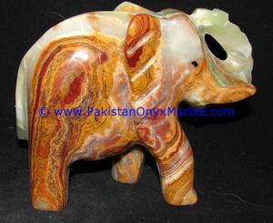 Statue d'éléphant en marbre onyx en gros et à l'exportation du Pakistan, pierre naturelle, cadeau, technique polie - Product Image 6