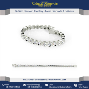 สร้อยข้อมือเพชรสีขาว18K สวยสง่าสำหรับสตรีกำไลข้อมือแวววาว - Product Image 4
