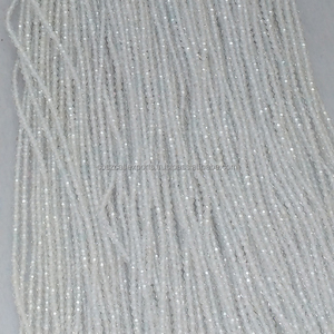 Natural 2mm Arco Iris piedra lunar Micro facetado Rondelle cuentas para joyería hacer gargantilla - Product Image 1