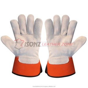 Gants de travail en cuir fendu de qualité supérieure, résistants à la chaleur, antidérapants, durables et respirants, 10 pouces - Product Image 1