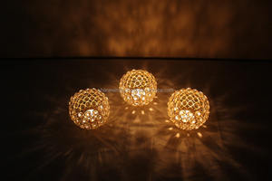 KHAN EXIMPO ถ้วยคริสตัลสีทอง,เชิงเทียนชาสำหรับโต๊ะกาแฟงานแต่งงานโต๊ะสำนักงานตกแต่งกลาง - Product Image 3