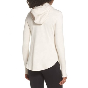 Sudadera con capucha de algodón transpirable ligera para mujer, Top deportivo activo para gimnasio, Fitness, Yoga, correr, trotar, procesamiento terminado - Product Image 2