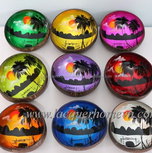 กะลามะพร้าว,ชามทรงกะลามะพร้าวดีไซน์ดอกไม้-HT58132 - Product Image 3