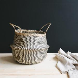 Seagrass <b>belly</b> <b>basket</b> Handwoven Eco Friendly <b>Basket</b> for Laundry or Plants Display Wholesale Manufacturer Vietnam - Product Image 3