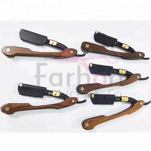 Manche en bois noir, 1 pièce, droit, pour barbier, rasoir repliable, original, nouveauté, 2018 - Product Image 1