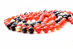 กำไลข้อมือหินโมราแดงทำด้วยมือสร้อยคอ108มาลาคริสตัลบำบัดทำจากเพิร์ลเพิร์ทโยคะสมาธิ - Product Image 2