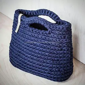 Phụ Nữ Bộ Sưu Tập Thời Trang Mới Màu Hải Quân Handmade Túi Tote, Túi Fringe Macrame Crochet Purse