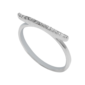 925 <b>Silver</b> <b>Band</b> <b>Ring</b> with Pave Cubic Zircon Beautiful Fashionable Jewelry for Weddings Parties Anniversaries Engagements - Product Image 2