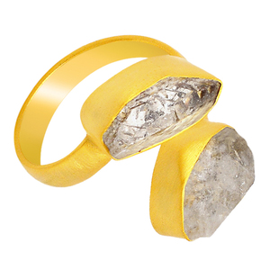 Anillo de piedras preciosas Herkimer Natural, Plata de Ley 925, chapado en oro, el mejor regalo de boda, ajuste de bisel de moda para fiestas - Product Image 2