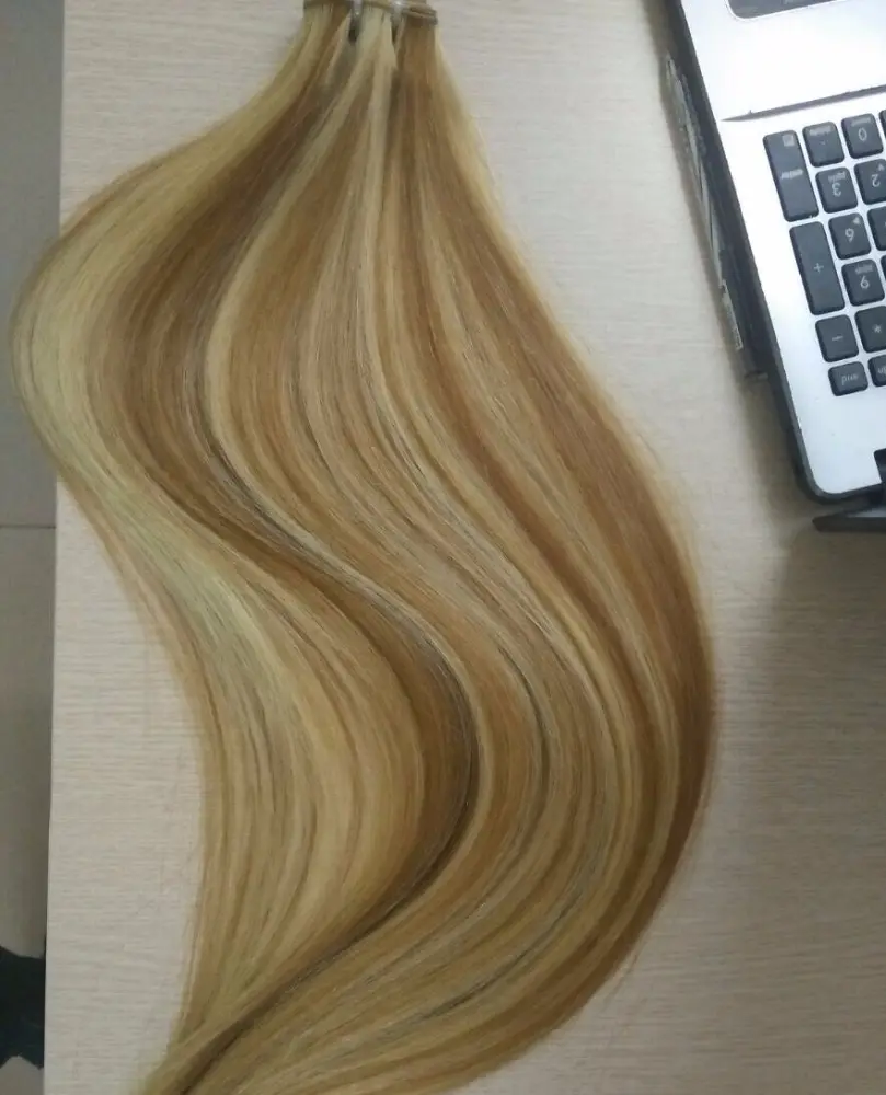 Factory Directly Price top grade Remy Human Hair weft straight 20 inch highlight