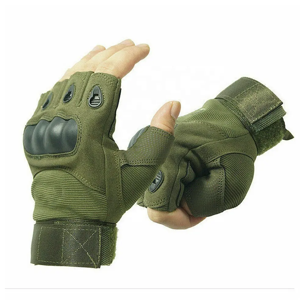 Carbon Fiber Perforated Fingerless Half Finger Moto Racing Gloves