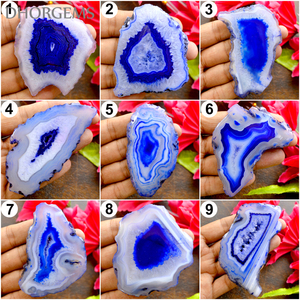 Dhorgems - Ágata en Rodajas 100% Natural, Multicolor, Piedra Preciosa Suelta de Rajastán para la Fabricación de Joyas, Venta al por Mayor - Product Image 2