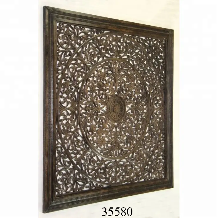 Decorativo di Disegno Del Fiore di Legno Pannello di Parete, Placca A Muro