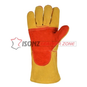 Gants de soudage au TIG/argon résistants à la chaleur ISONZ Leather Zone BBQ Oven, en cuir de vachette de 1,2 mm d'épaisseur, sans silicone, gants industriels - Product Image 3